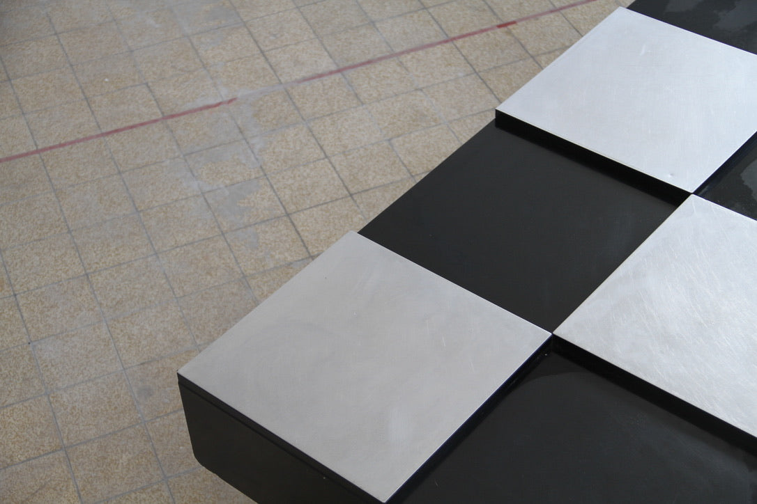 Table basse "Damier" attribuée à Willy RIZZO 1970