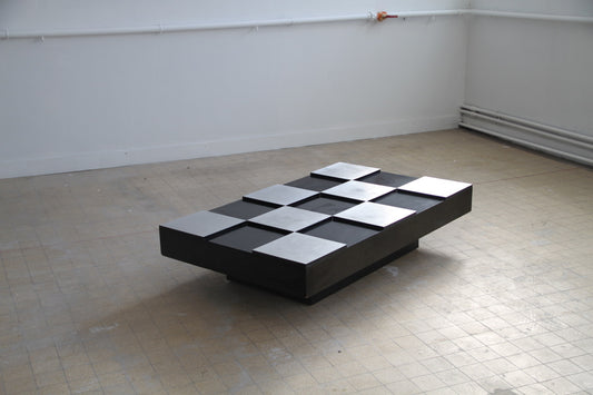 Table basse "Damier" attribuée à Willy RIZZO 1970